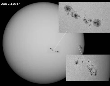 De zon op 2 april 2017